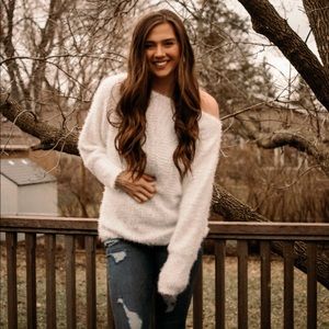 Fuzzy Popcorn Knit Sweater